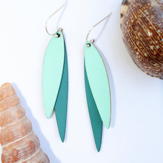 Duo bird inspired Leather Earrings | Lightweight dangle Earrings Australia