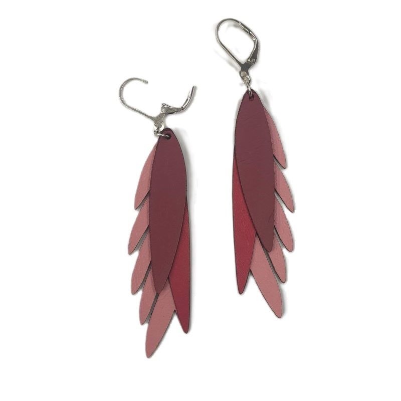 Birdtail inspired Leather Earrings | Lightweight drop earrings Australia