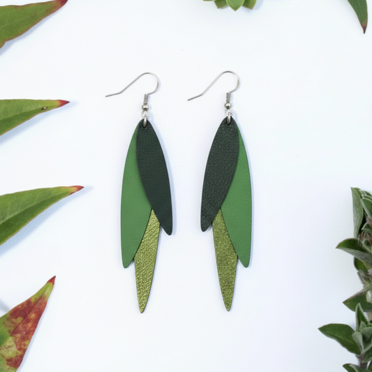 Green Earrings Flat Lay