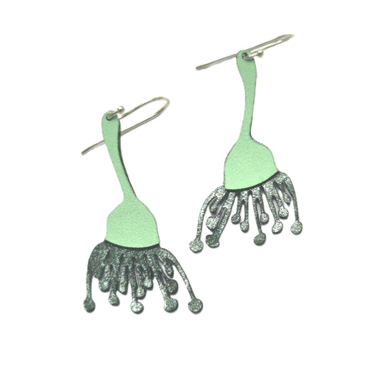 Eucalyptus flower Leather Earrings | Lightweight drop Earrings Australia