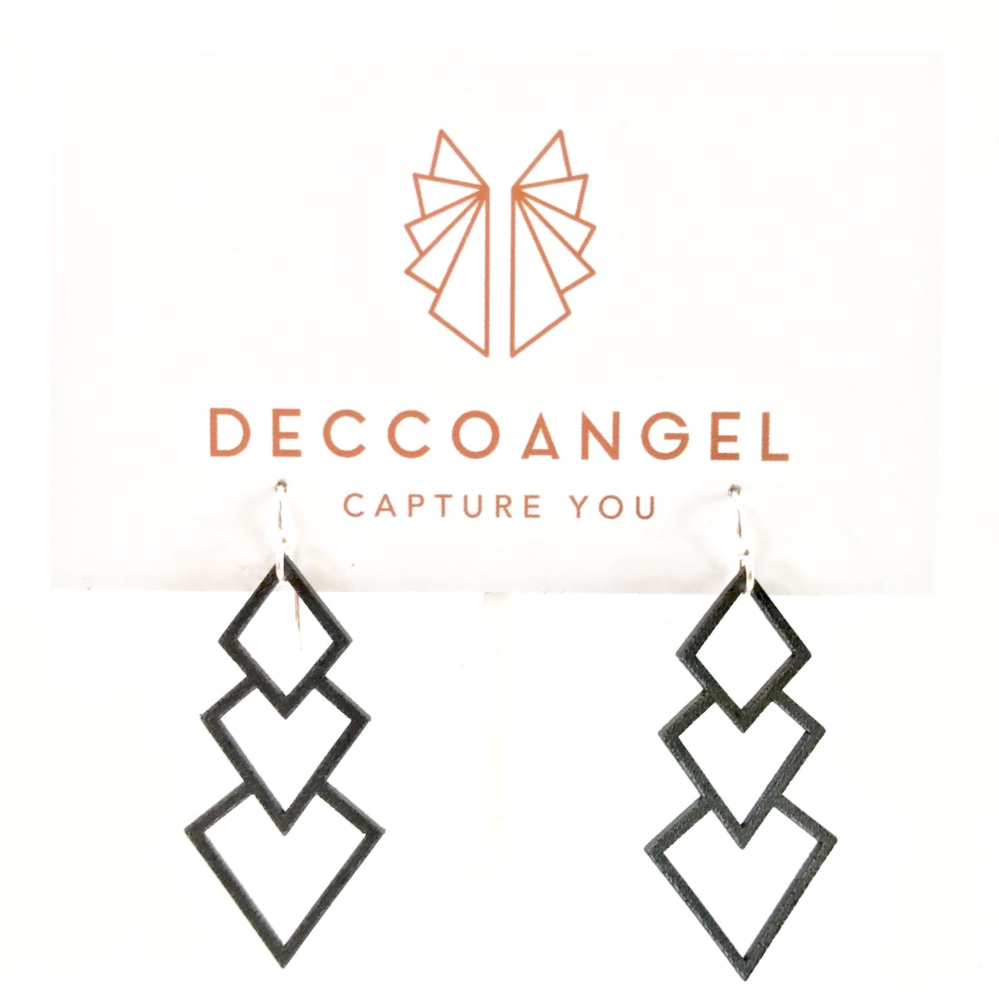 Diamond Cascade Leather Earrings | Geometric Dangle Earrings Australia