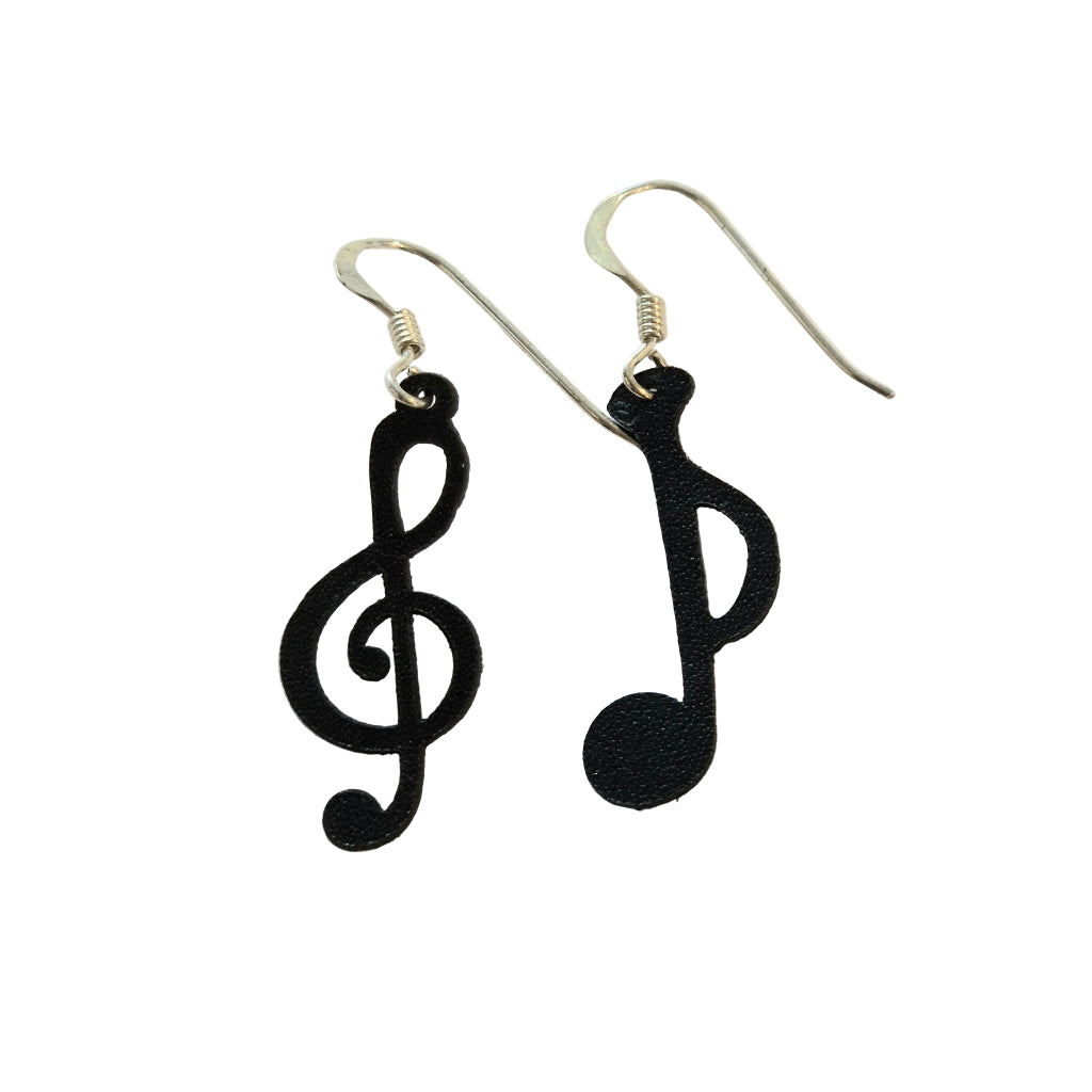 Mini music note Leather Earrings | Lightweight Everyday Earrings Australia