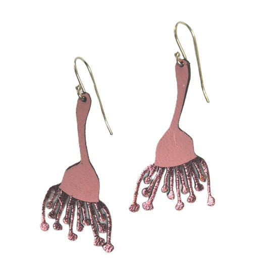 Eucalyptus flower Leather Earrings | Lightweight drop Earrings Australia