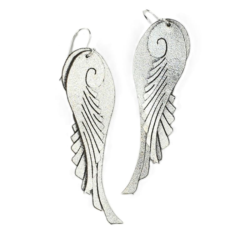 Angel Wing Leather Earrings | Lightweight dangle Earrings Australia