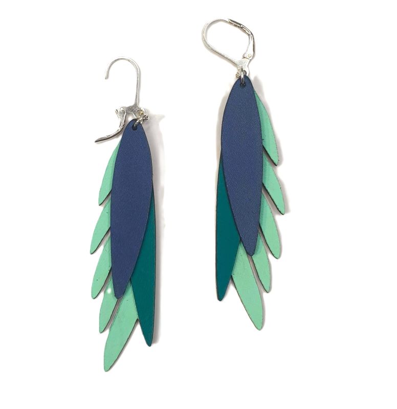 Birdtail inspired Leather Earrings | Lightweight drop earrings Australia