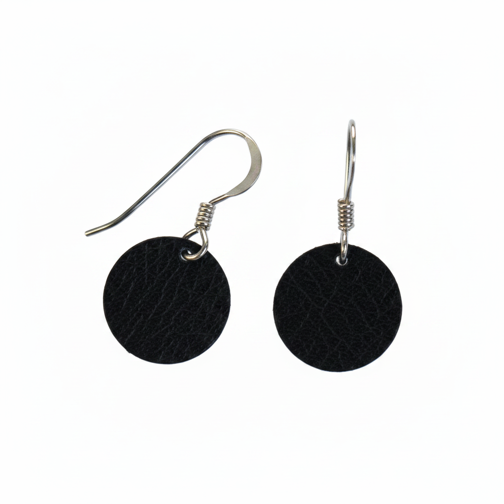 Black Circle Earrings