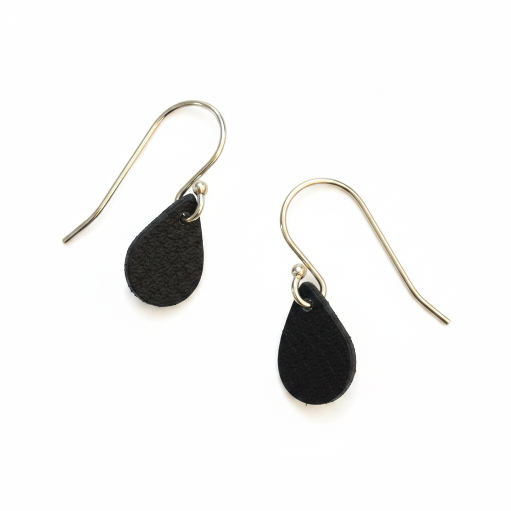 Black Droplet Earrings