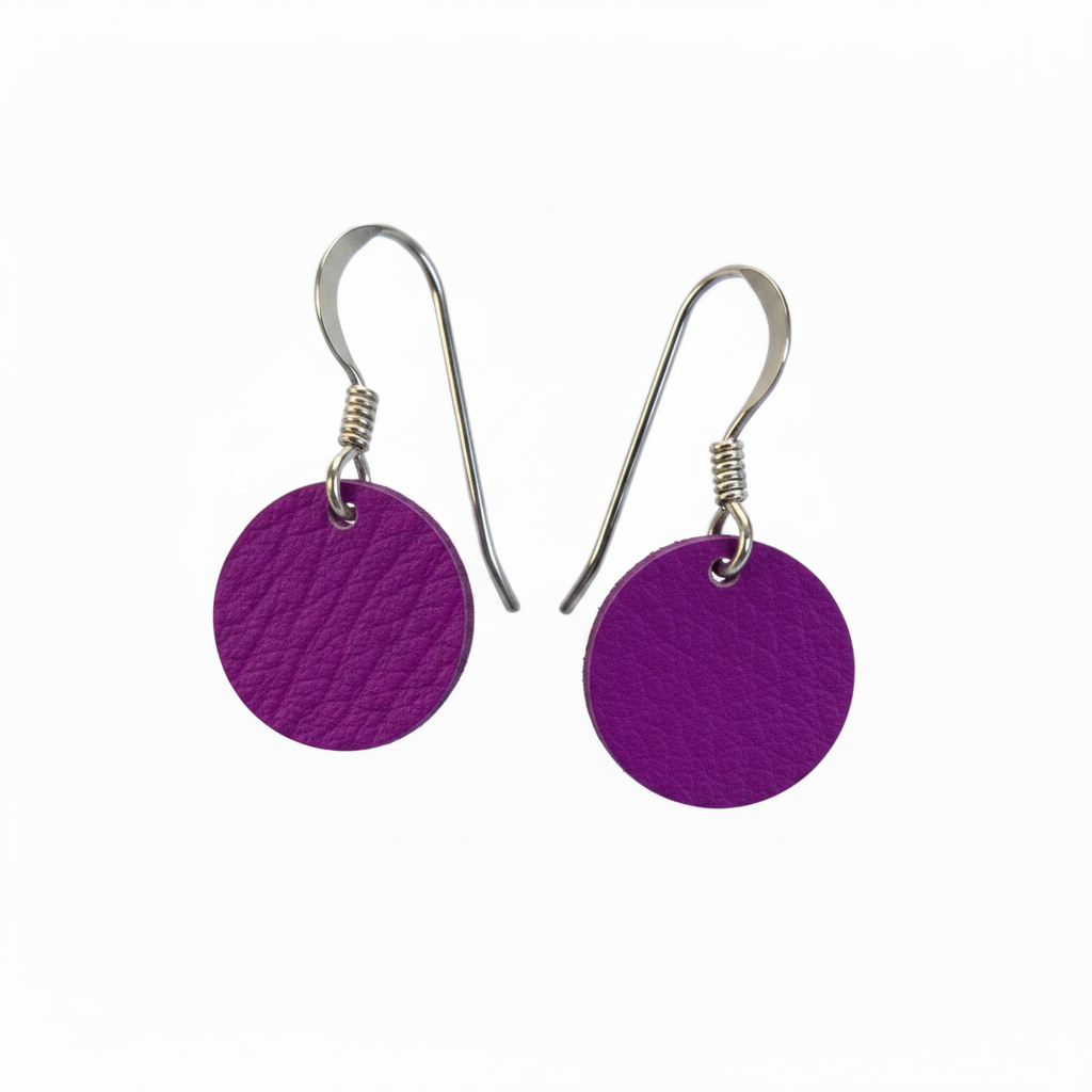 Bright Purple Circle Earrings