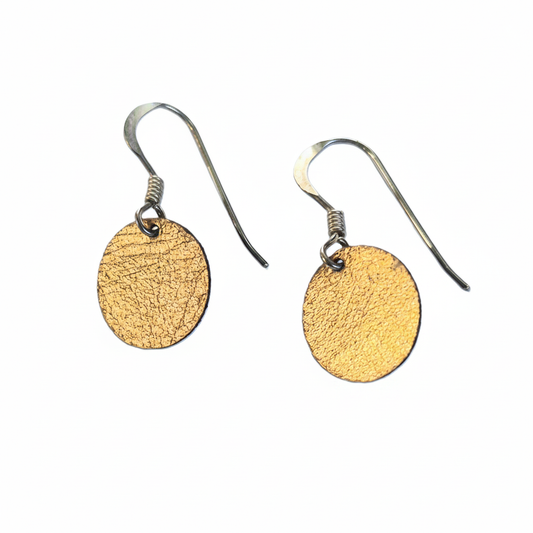 Clean Gold Circle Earrings White Background
