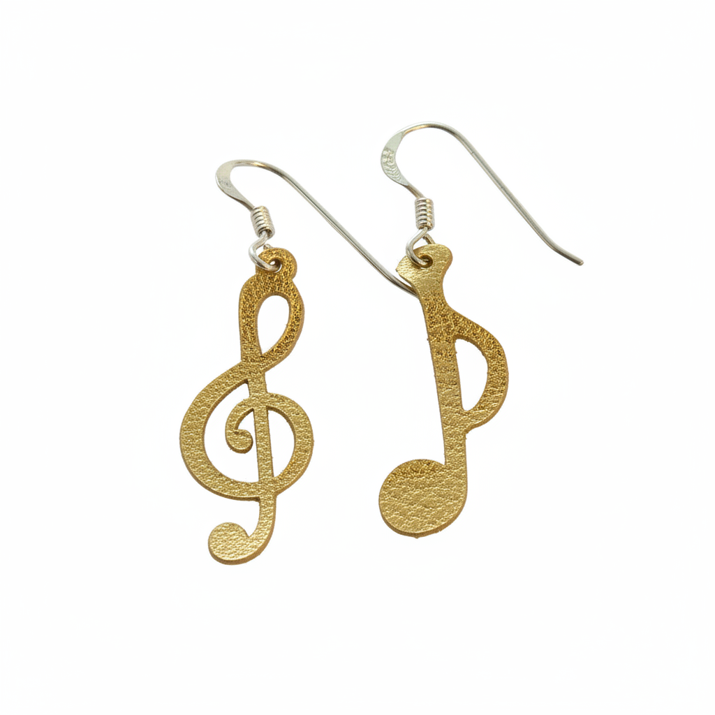 Gold Music Note Earrings