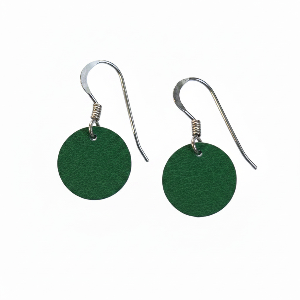 Green Circle Earrings