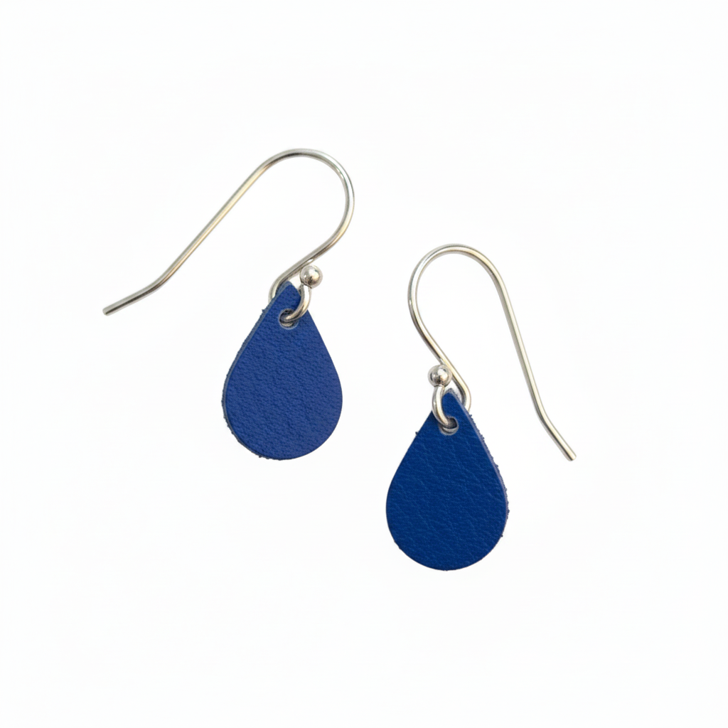Navy Droplet Earrings Brighter