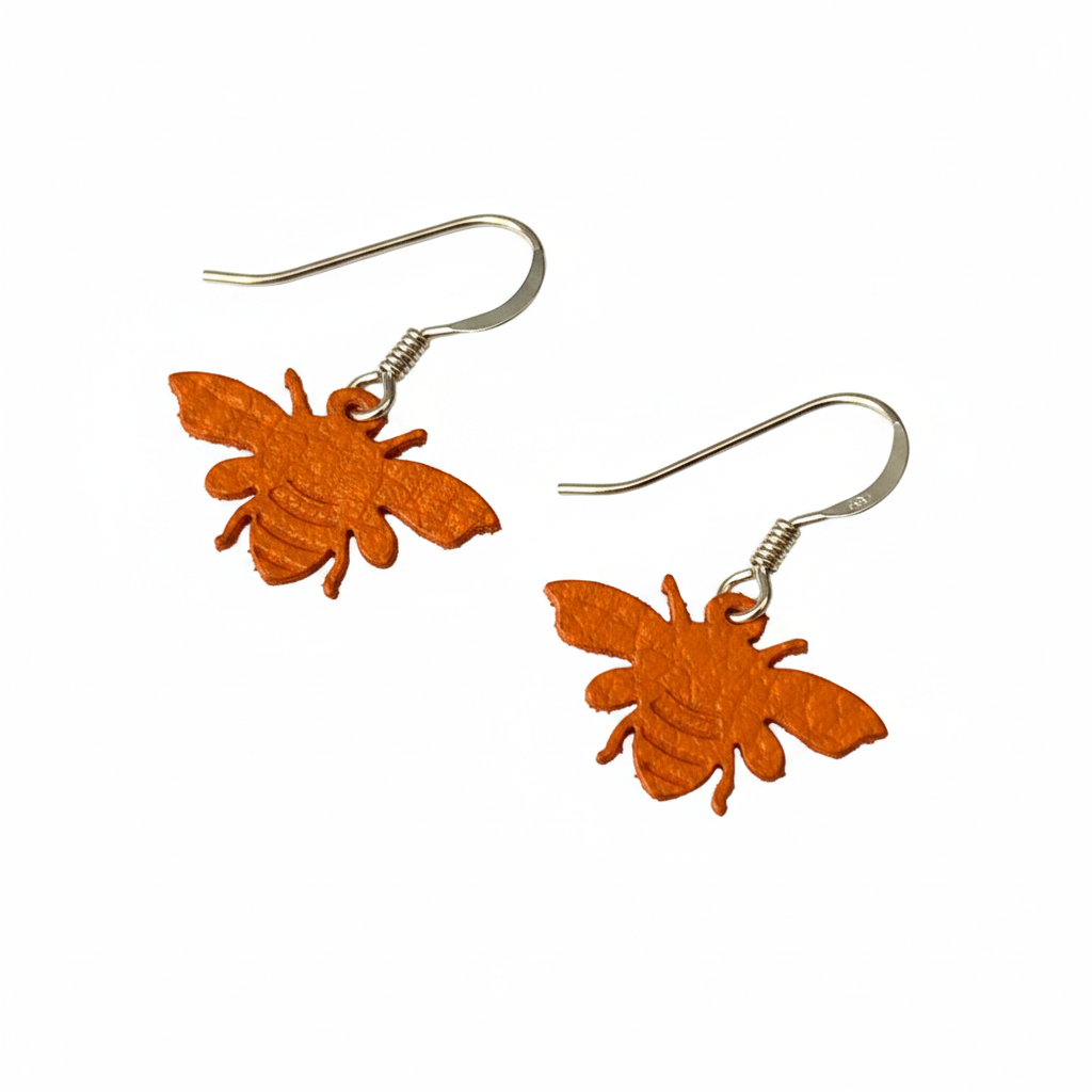 Orange Bee Earrings Corrected