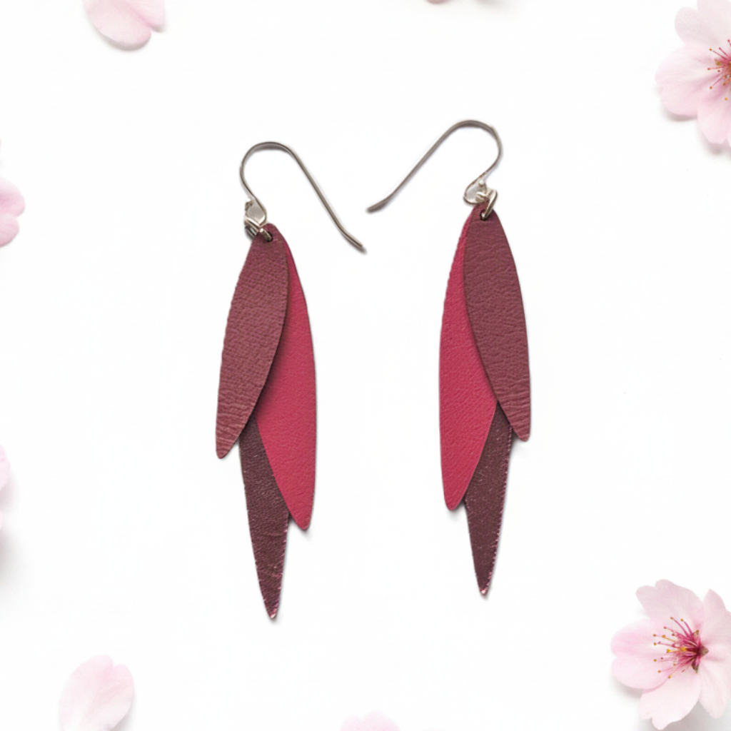 Pink Earrings with Blossom Petals