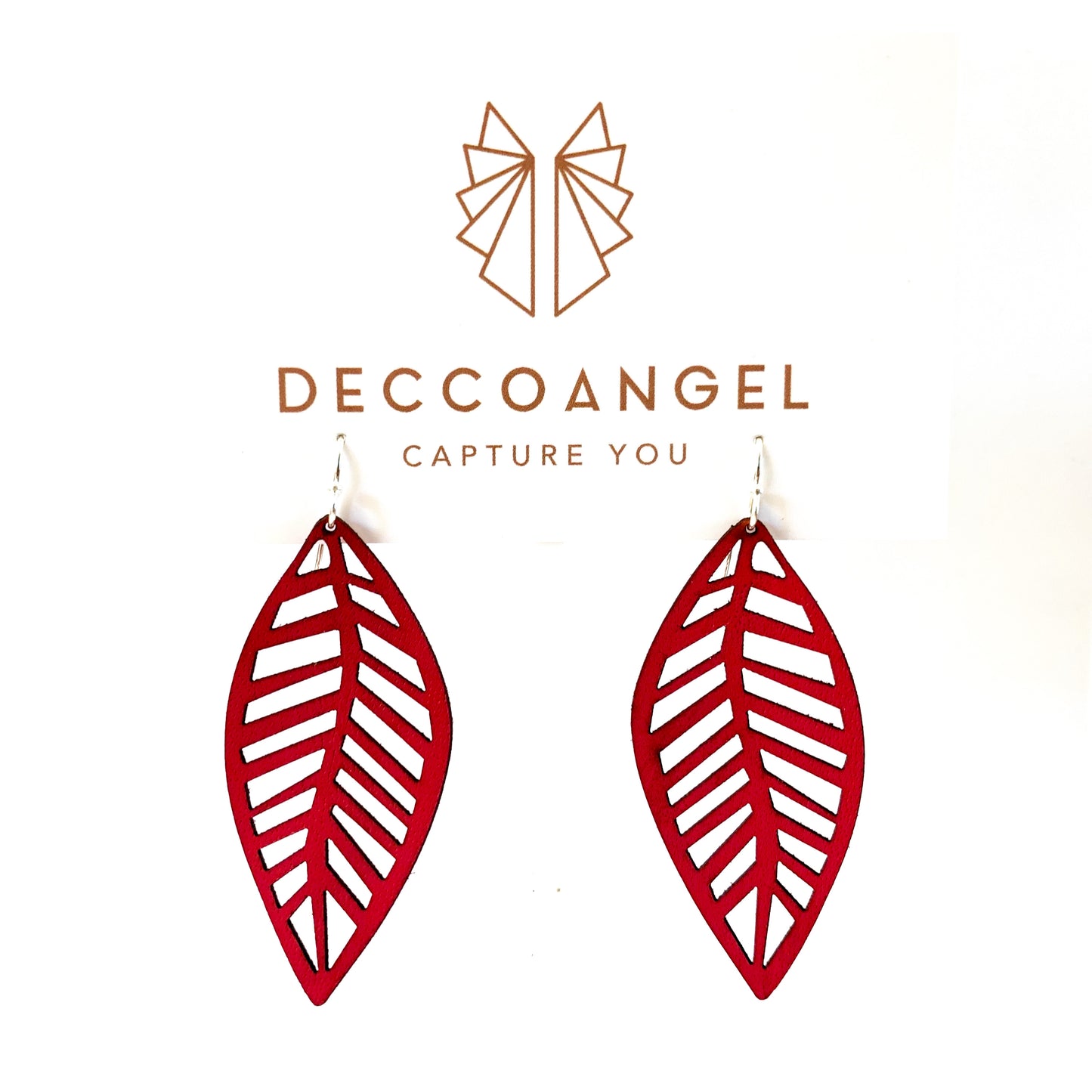 Leaf Leather Earrings | Lightweight drop Earrings Australia
