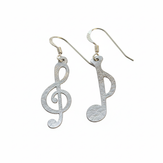 Silver Music Note Earrings Corrected