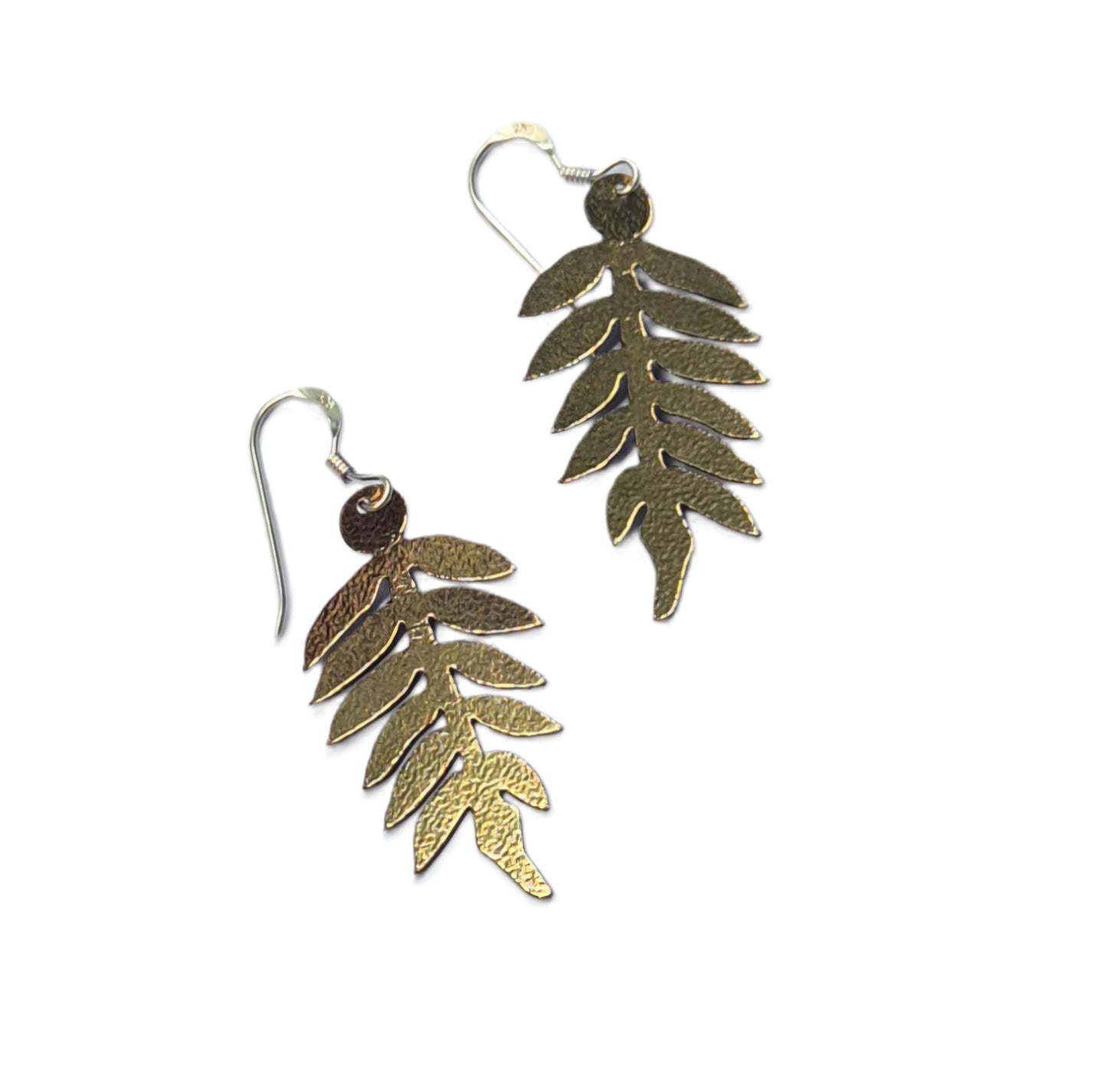 Fern Leaf Leather Earrings | Lightweight Drop Earrings Australia