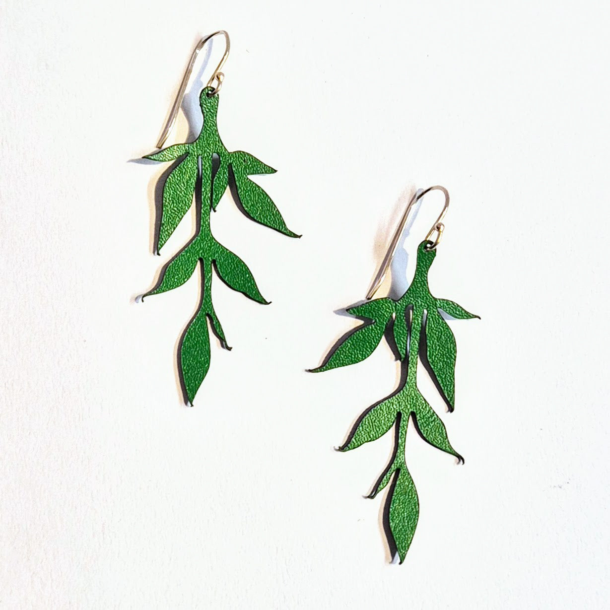 Leaf vine Nature-Inspired Leather Earrings | Lightweight Statement Earrings Australia