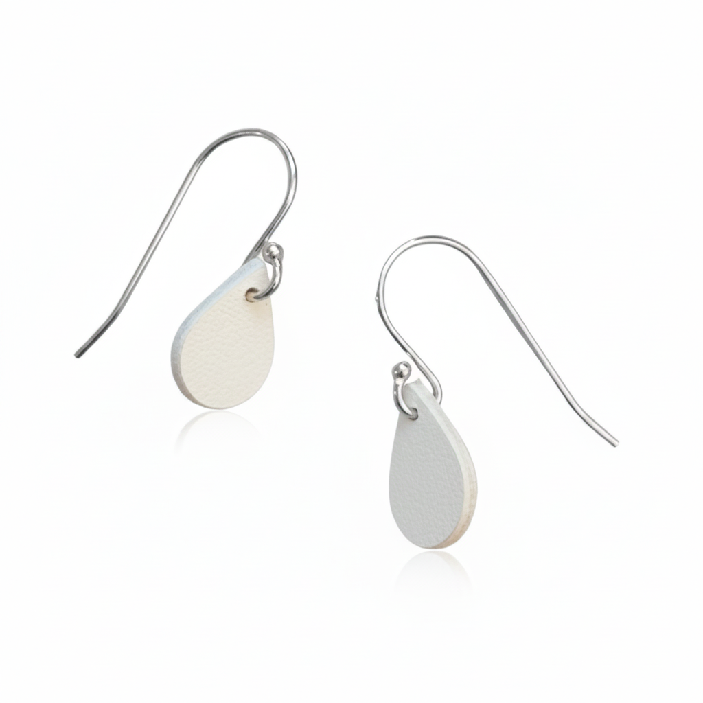 White Droplet Earrings