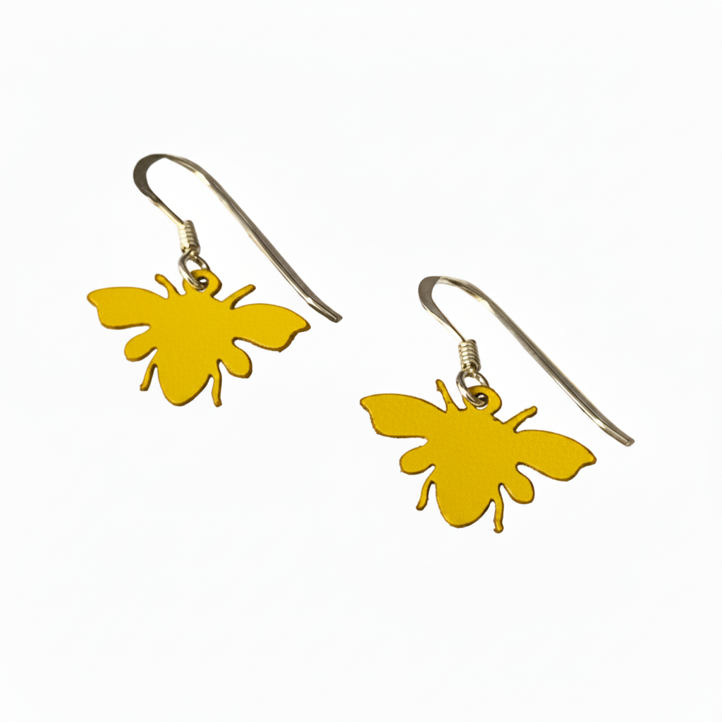 Yellow Bee Earrings Smooth
