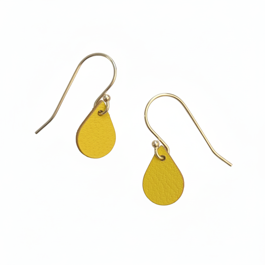 Yellow Droplet Silver Hooks